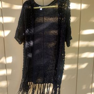 Crochet Cardigan with Fringe
